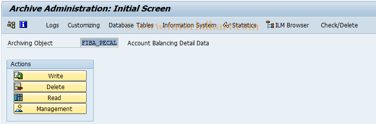 SAP TCode F90APECAL - Archiving Account Balancing Data