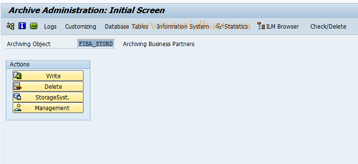 SAP TCode F90ASTORD - Archiving Standing Orders