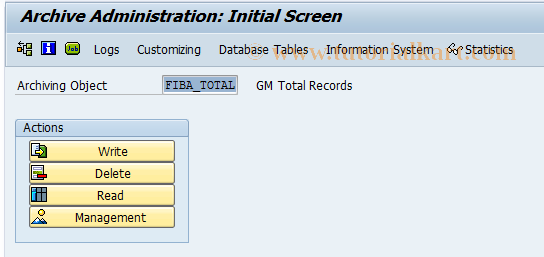 SAP TCode F90ATOTAL - Archiving Value Date Transaction Figures