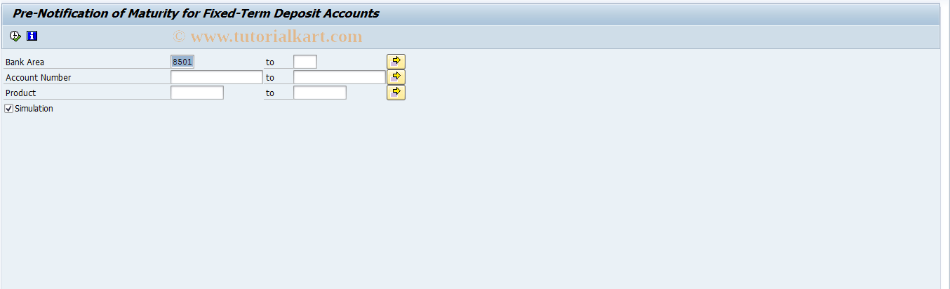 SAP TCode F95LTC - Pre-notification of Maturity