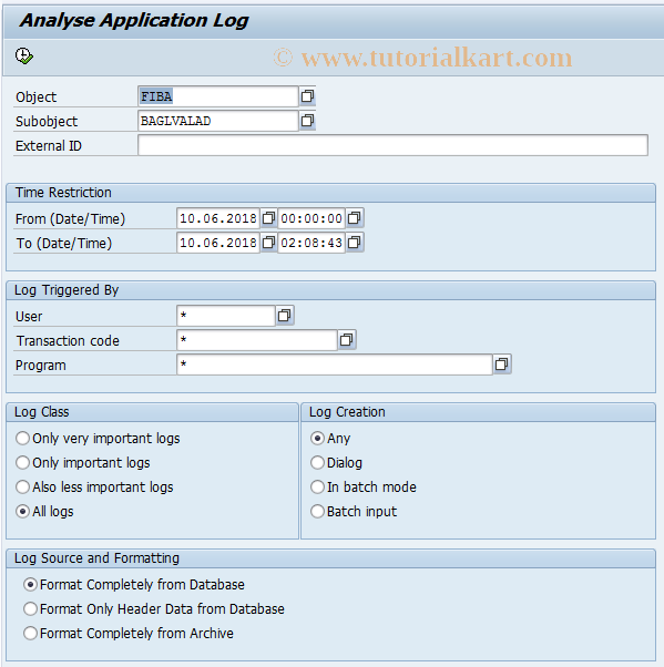 SAP TCode F963 - Appl. log bal.sh. prep.(backdated)