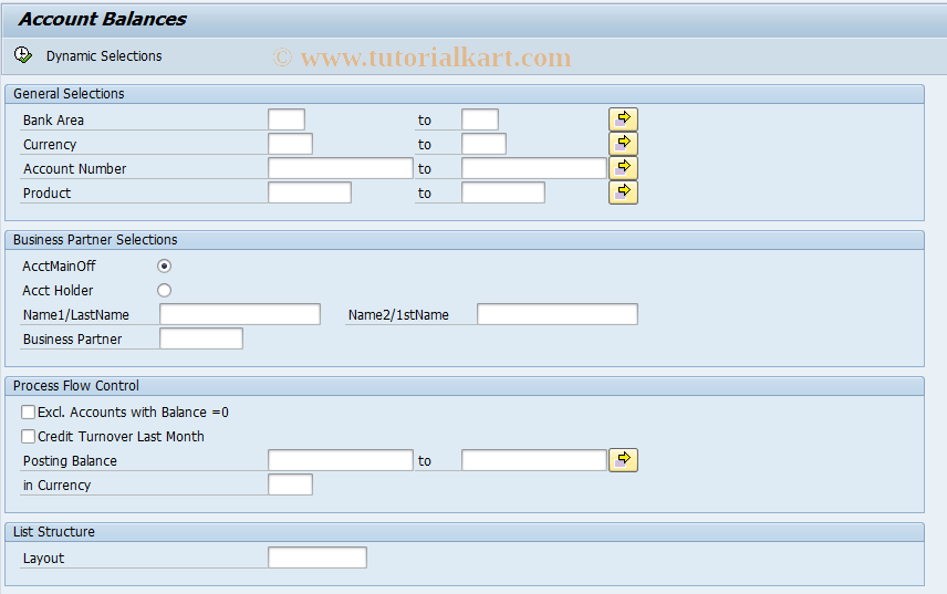 SAP TCode F970 - Account Balances