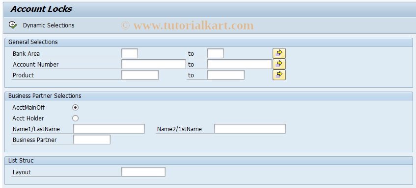 SAP TCode F971 - Account Locks