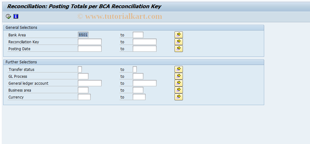 SAP TCode F97A1 - Reconciliation key detail display