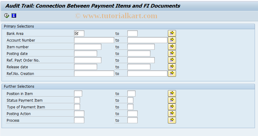 SAP TCode F97AT - Audit trail