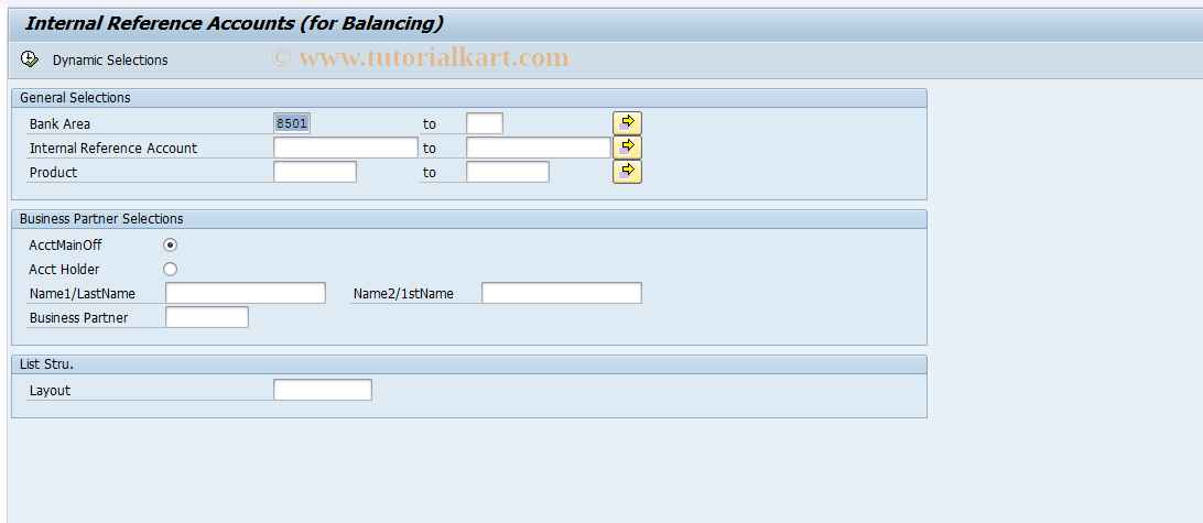 SAP TCode F97C - Internal Reference Accounts