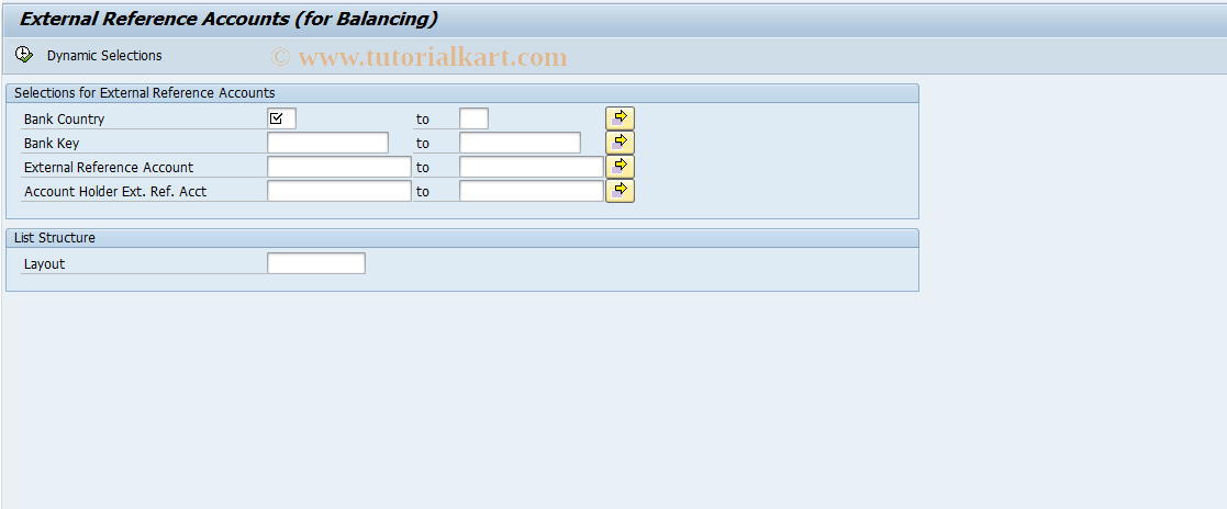 SAP TCode F97CX - External Reference Accounts