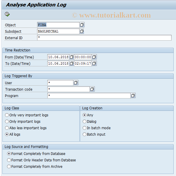 SAP TCode F97J - Appl. log bal.sh. prep.(backdated)