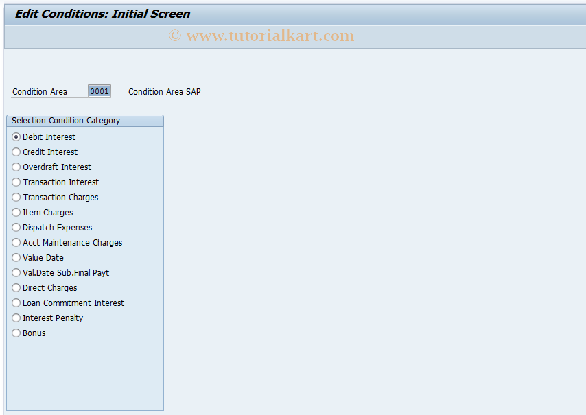 SAP TCode F982 - Edit general conditions