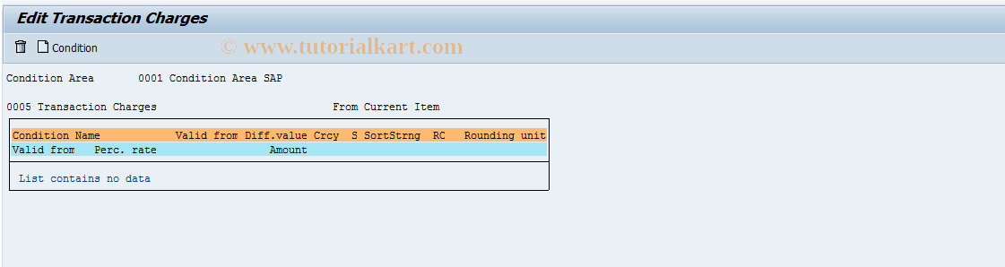 SAP TCode F988 - Edit Charge Conditions