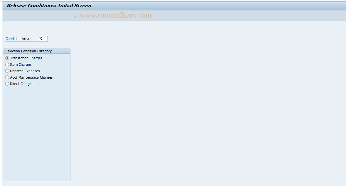 SAP TCode F98A - Release Charge Conditions