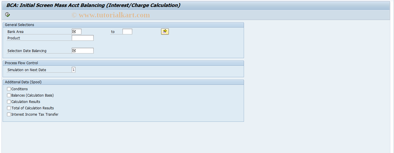 SAP TCode F991 - Mass Account . Balancing (Int./Charges)