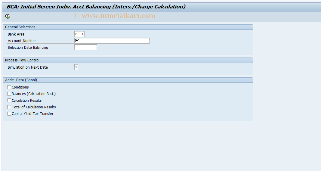 SAP TCode F996 - Single Account . Balancing (Int./Charge)