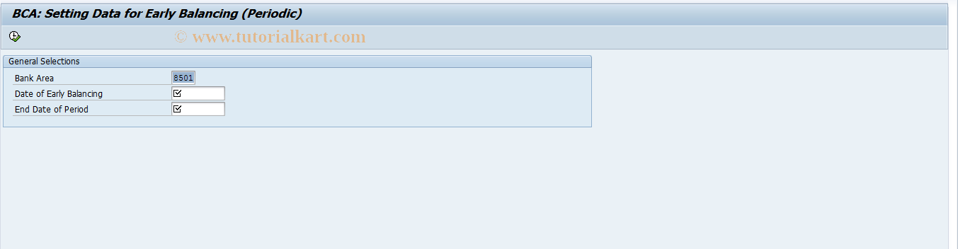 SAP TCode F99D - Preparation Early Account Balancing