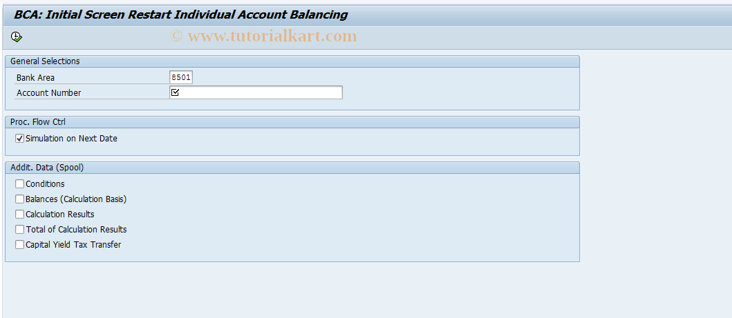 SAP TCode F99F - Single Account . Balancing: Restart