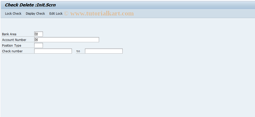 SAP TCode F9A11 - Delete Check