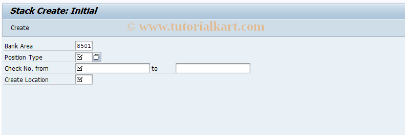SAP TCode F9A12 - Creat Check Stack