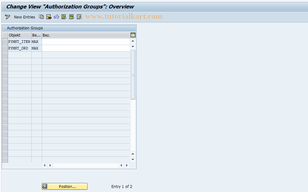 SAP TCode F9AUTH - Maintain Authorization Groups