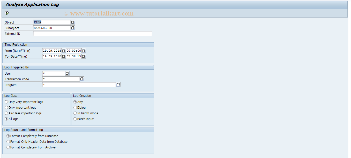 SAP TCode F9B3 - User Log Currency Changeover