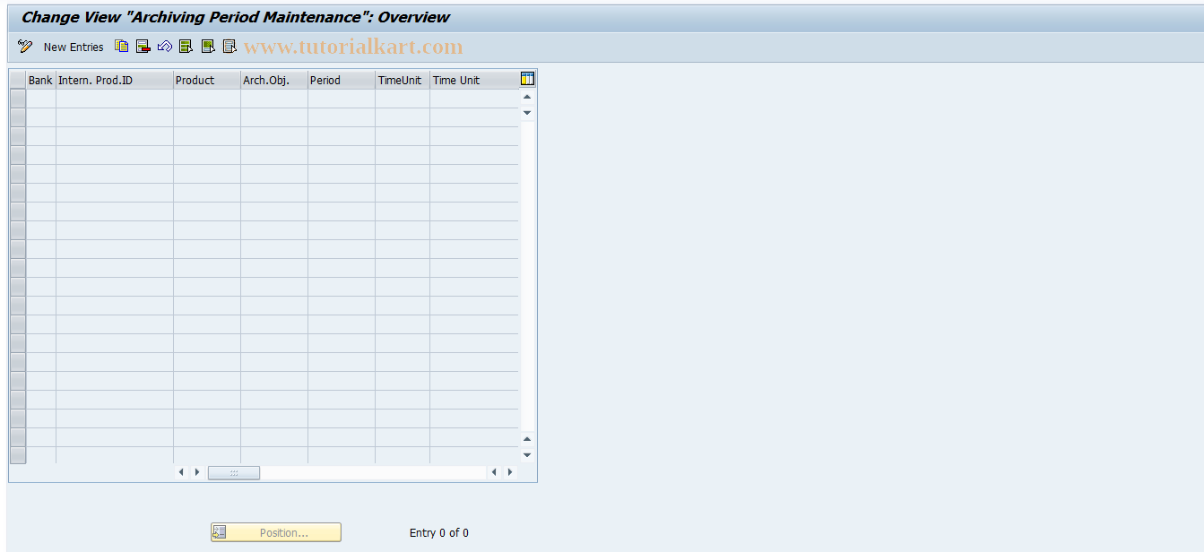 SAP TCode F9CARCPERIODS - Retention Periods