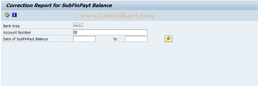 SAP TCode F9COL1 - Correction of SubFinPayt Balance