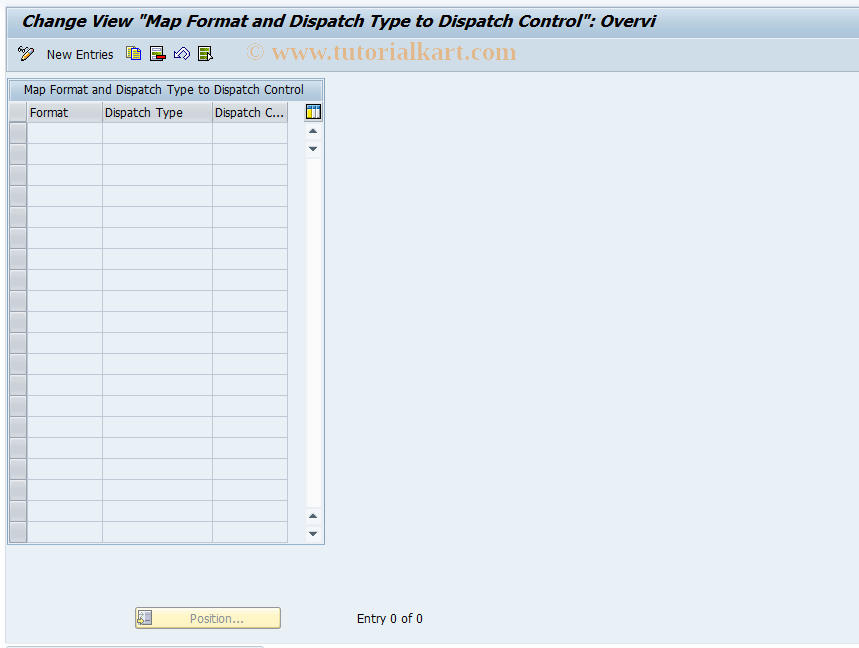 SAP TCode F9CORRDISPMAP - Corresp: Bank Stat Dispatch Mapping
