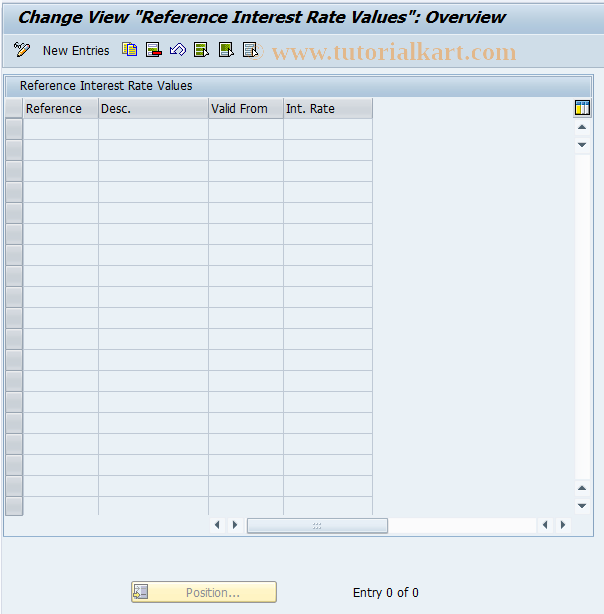 SAP TCode F9CSA - BCA Reference Interest Rate Maintenance