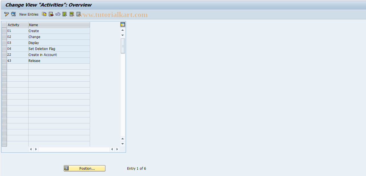 SAP TCode F9CSOI - SO Control: Activities