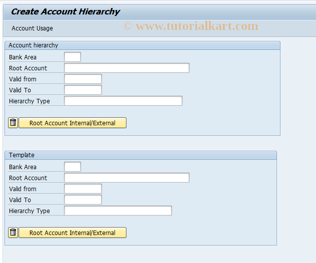 SAP TCode F9H1 - Create Account Hierarchy