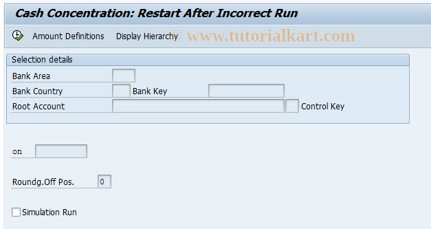 SAP TCode F9H5 - Cash Concentration: Restart
