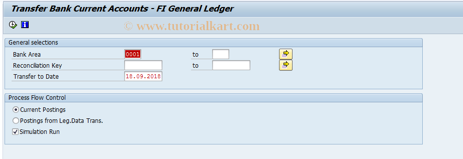 SAP TCode F9HI - Transfer BCA - GL