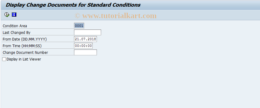 SAP TCode F9HIST_KOND_STAND - History of Standard Conditions