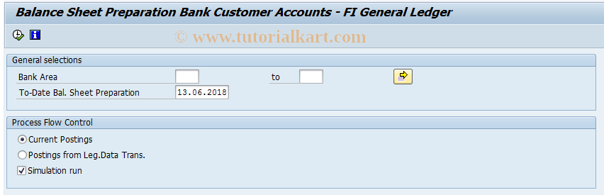 SAP TCode F9HL - Bal.Sheet Prep. BCA - GL