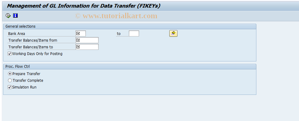 SAP TCode F9HO - GL Control for Legacy Data