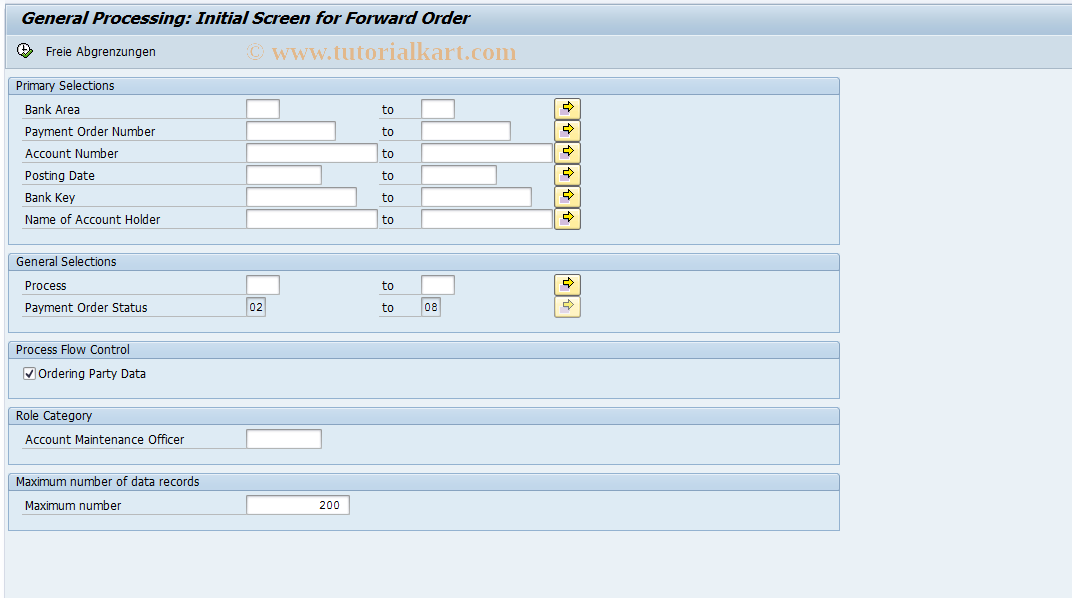 SAP TCode F9I9PLAN - General Processing of Planned Order