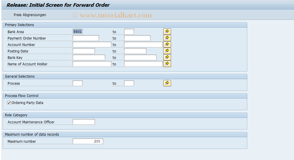 SAP TCode F9IAPLAN - Release Planned Payment Order