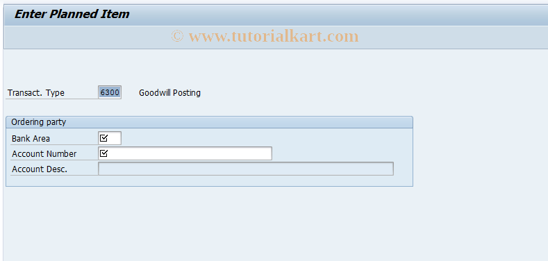 SAP TCode F9IL - Create Planned Item