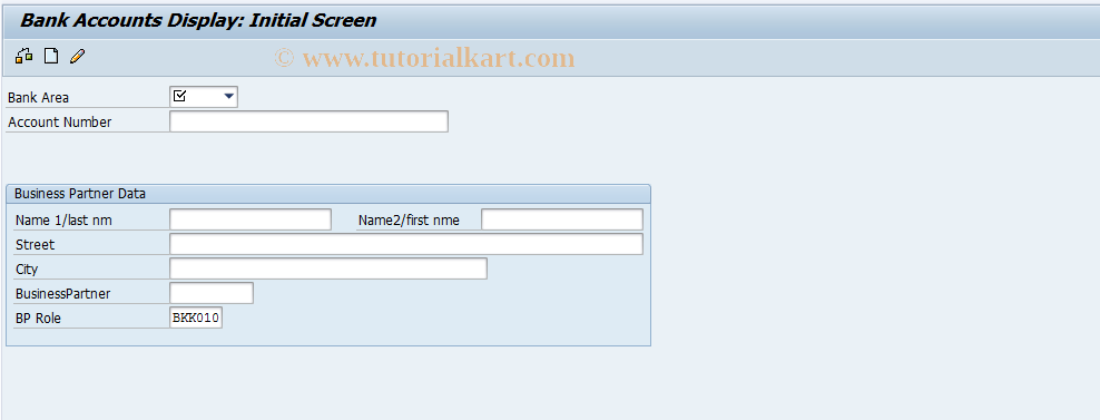 SAP TCode F9K3 - Display Account