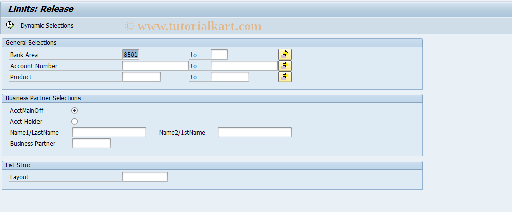 SAP TCode F9KG - Release Limits