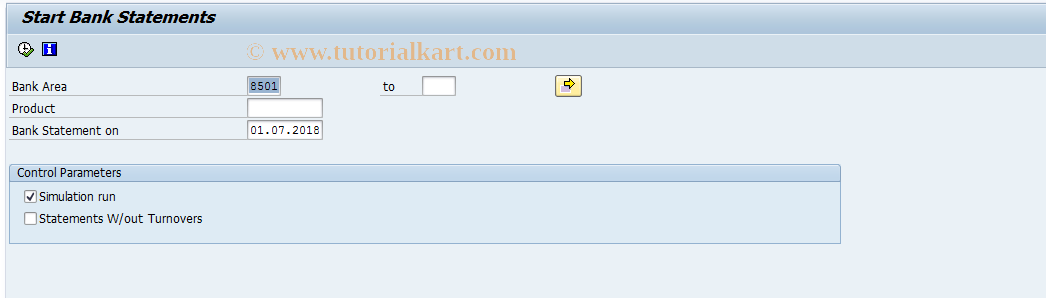 SAP TCode F9N1 - Create Bank Statements