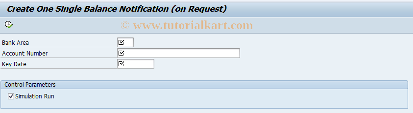 SAP TCode F9N17 - Balance Notification Single Run