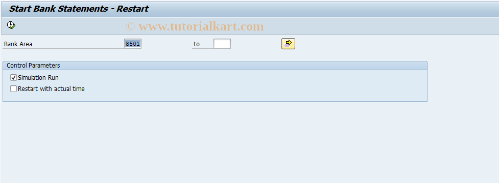 SAP TCode F9N4 - Restart - Bank Statement