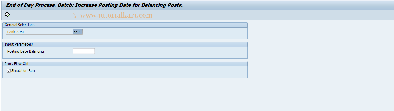 SAP TCode F9N6 - Posting Date for Balancing as Batch