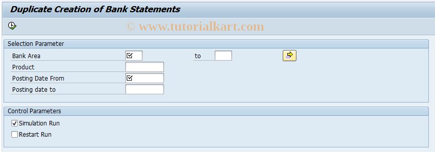 SAP TCode F9N9 - Bank Statement - Duplicate Creation