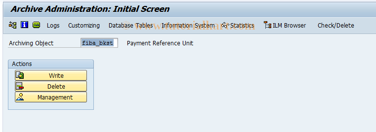 SAP TCode F9NARCH - Archiving Bank Statements
