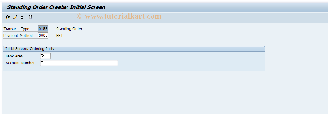 SAP TCode F9O01 - Create stand. order