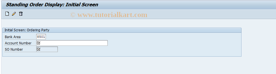 SAP TCode F9O03 - Display Standing Order