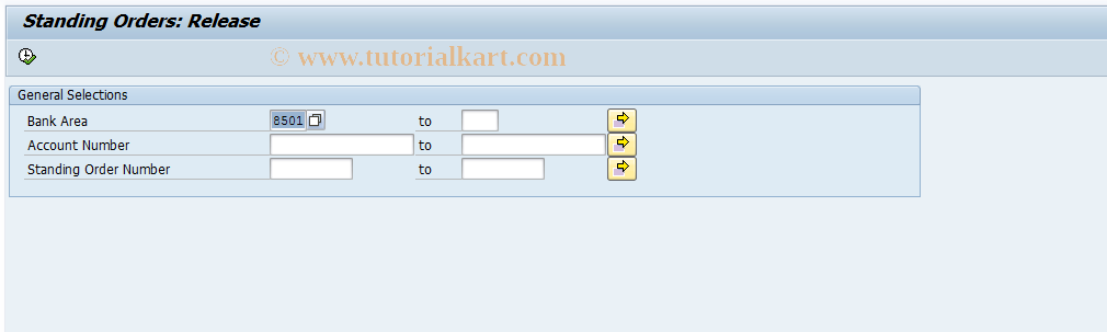 SAP TCode F9O43 - Release Standing Order