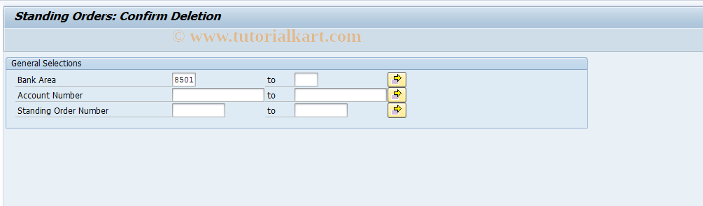 SAP TCode F9O61 - Confirm Standing Order Deletion