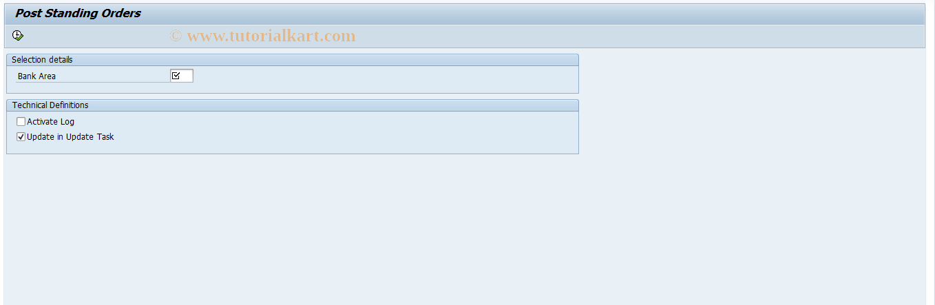 SAP TCode F9OG - Post Standing Order